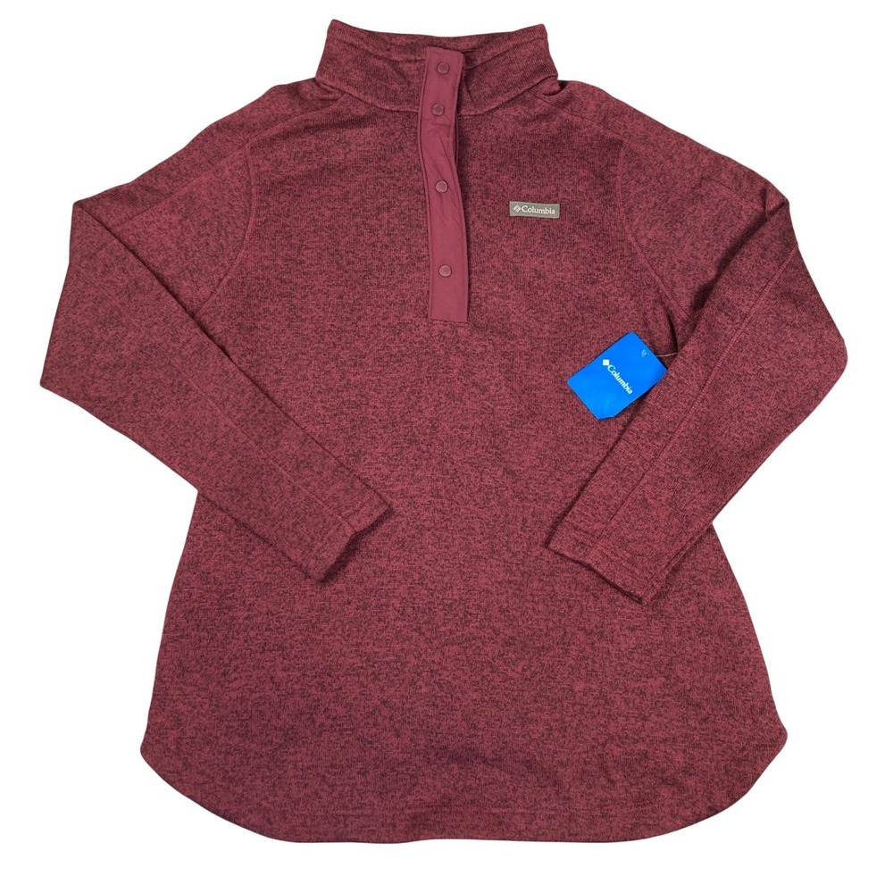 Columbia Sweater Weather‎ Tunic Womens XXL Maroon Heather Fleece Pullover AL7373